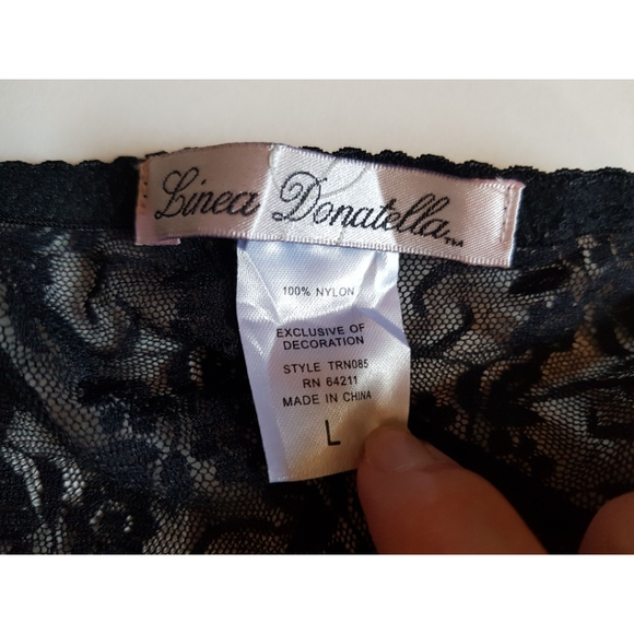 Linea Donatella Black Lace Babydoll Slip - Picture 14 of 15